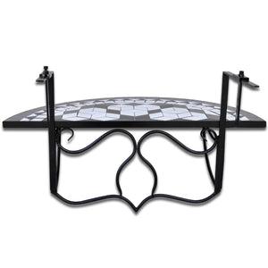Balkon Hängetisch Mosaik Schwarz/Weiß