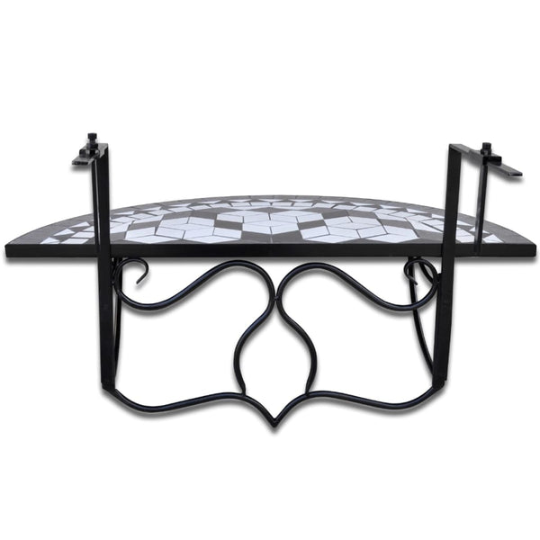 Balkon Hängetisch Mosaik Schwarz/Weiß