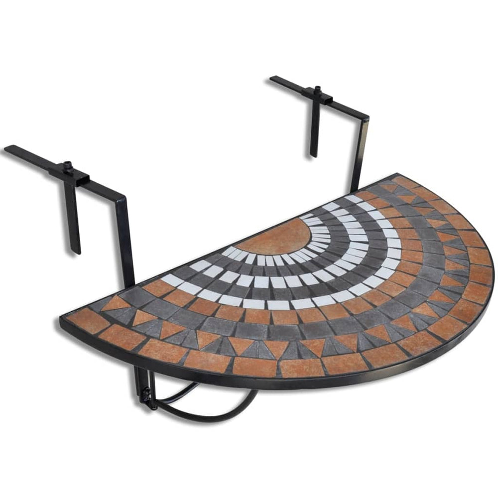 Mosaik Balkon Hängetisch Terracotta & Weiß