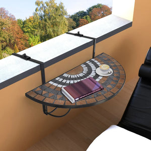Mosaik Balkon Hängetisch Terracotta & Weiß