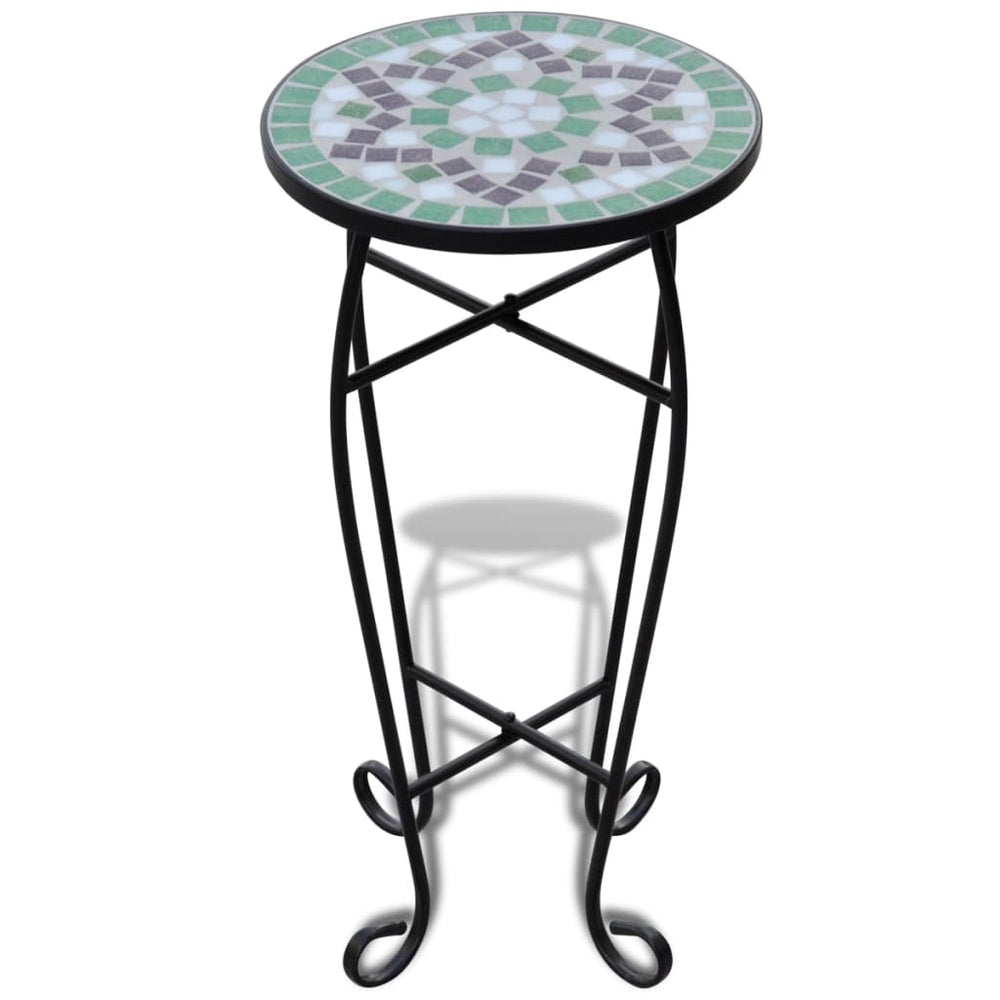 Mosaik Beistelltisch Grün-Weiß, Gartentisch