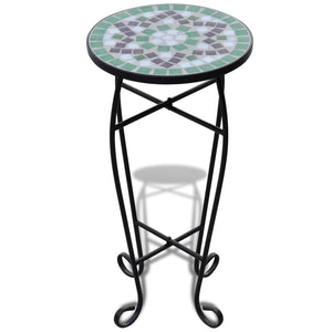 Mosaik Beistelltisch Grün-Weiß, Gartentisch