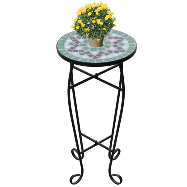 Mosaik Beistelltisch Grün-Weiß, Gartentisch