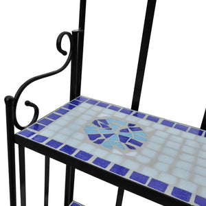 Mosaik Pflanzenständer Blau-Weiß, 3 Etagen