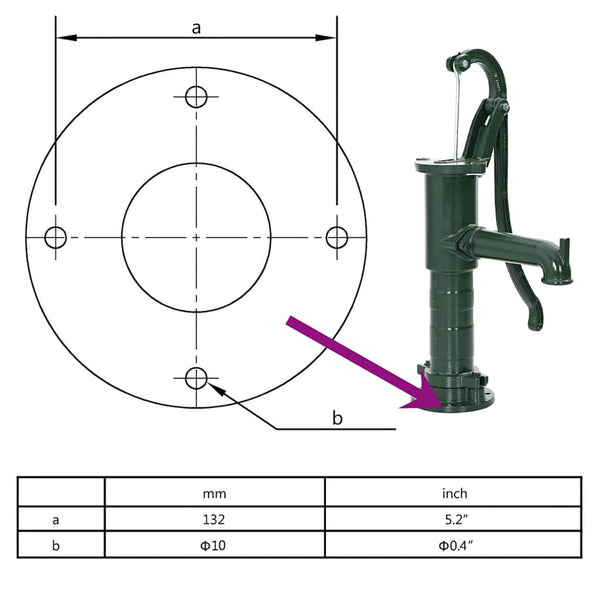 Gusseisen Schwengelpumpe Gartenbrunnen