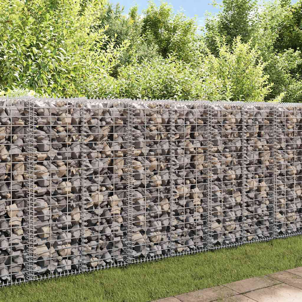 vidaXL Stone Basket Gabion with Lids Galvanized Wire 100×30×30 cm