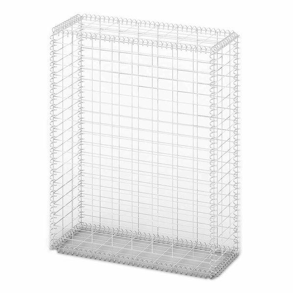 Steinkorb Gabione mit Deckeln Verzinkter Draht 100×80×30 cm