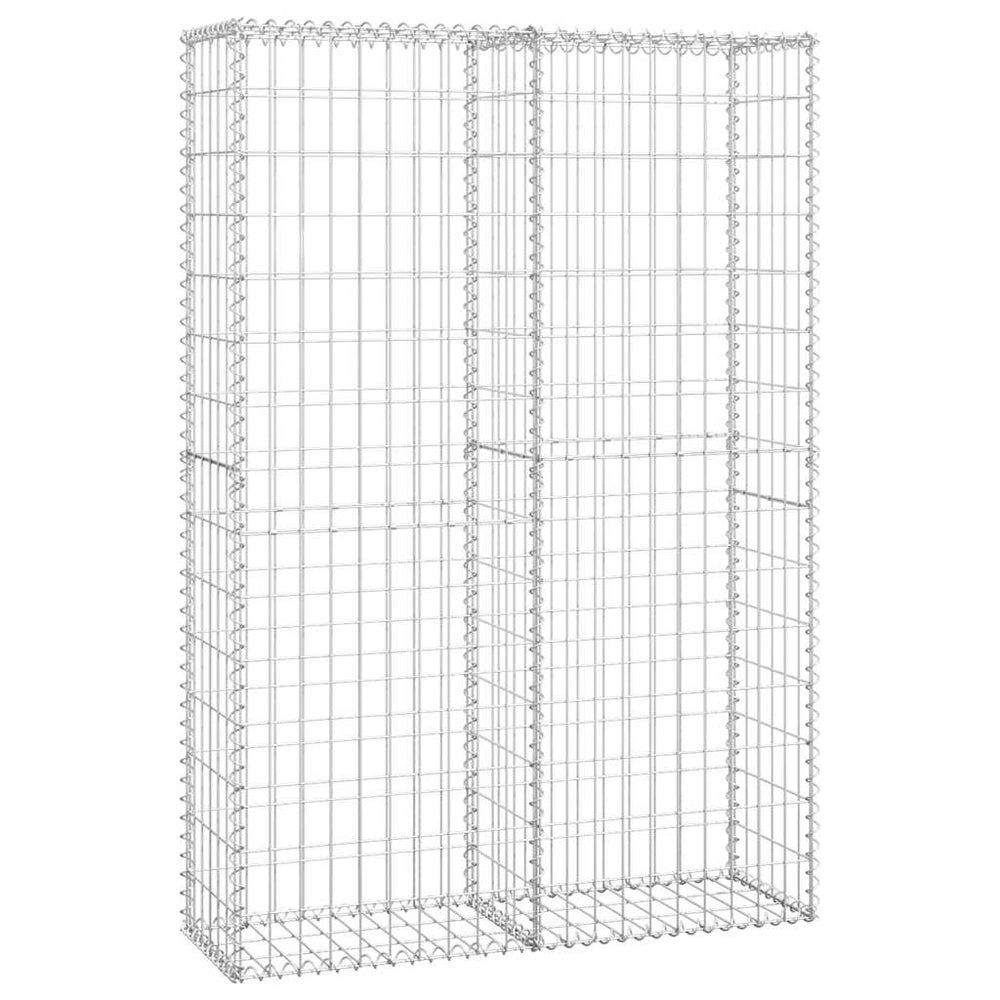 vidaXL Gabion Stone Basket with Lids Galvanized Wire 150x100x30 cm