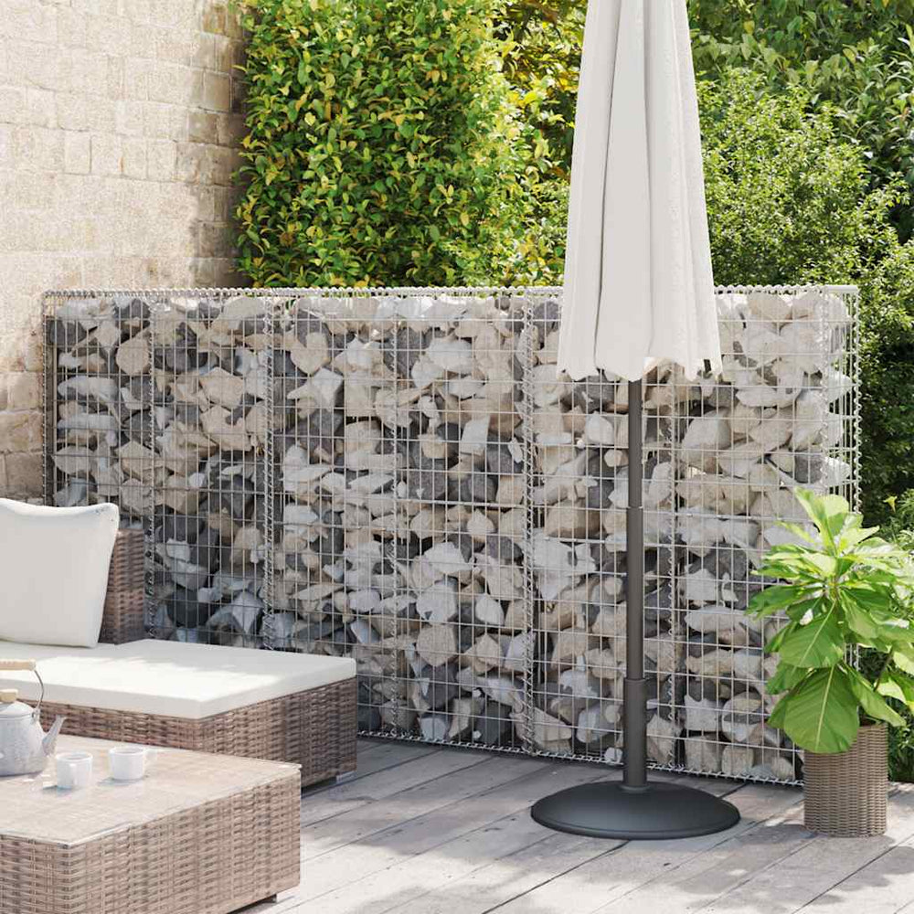 vidaXL Gabion Stone Basket with Lids Galvanized Wire 150x100x30 cm