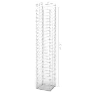 Gabionen-Set 3-tlg. Verzinkter Draht 25×25×150 cm