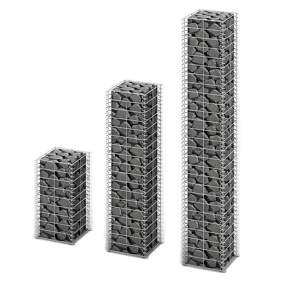 vidaXL Gabion Set 3-piece. Galvanized Wire