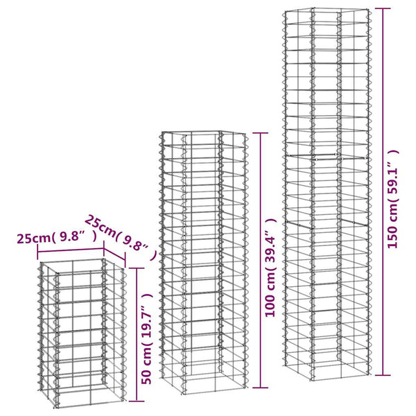 Gabionen-Set 6-tlg. Verzinkter Draht