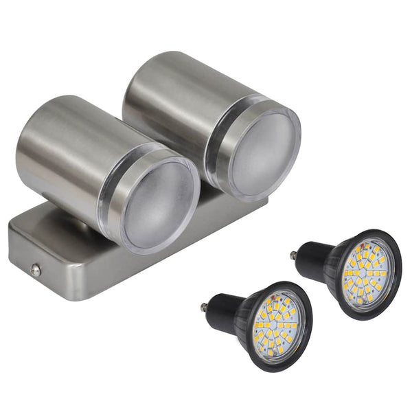 LED Wandleuchte Edelstahl Kegelform