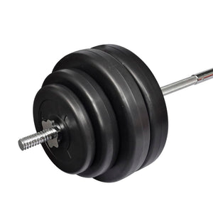 Klappbare Hantelbank mit Langhantel Kurzhantel Set