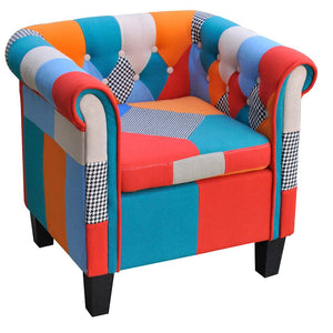 vidaXL Armchair with Patchwork Design Fabric