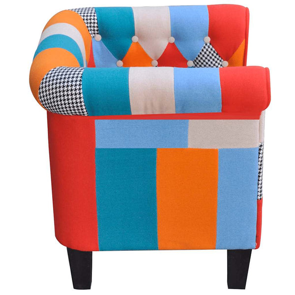 vidaXL Armchair with Patchwork Design Fabric
