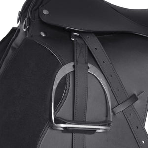 Pferdesattel Set 17,5" Schwarz Leder 5-in-1