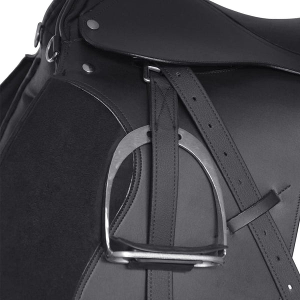 Pferdesattel Set 17,5" Schwarz Leder 5-in-1