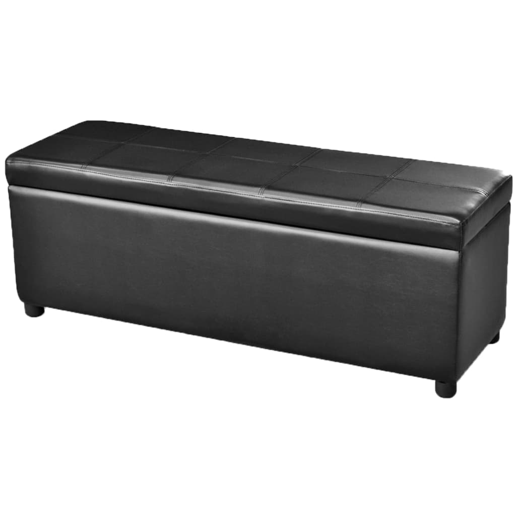 vidaXL Banc avec rangement en bois noir