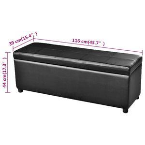 vidaXL Banc avec rangement en bois noir