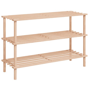 Massivholz Schuhregal 3 Böden, 2er Set