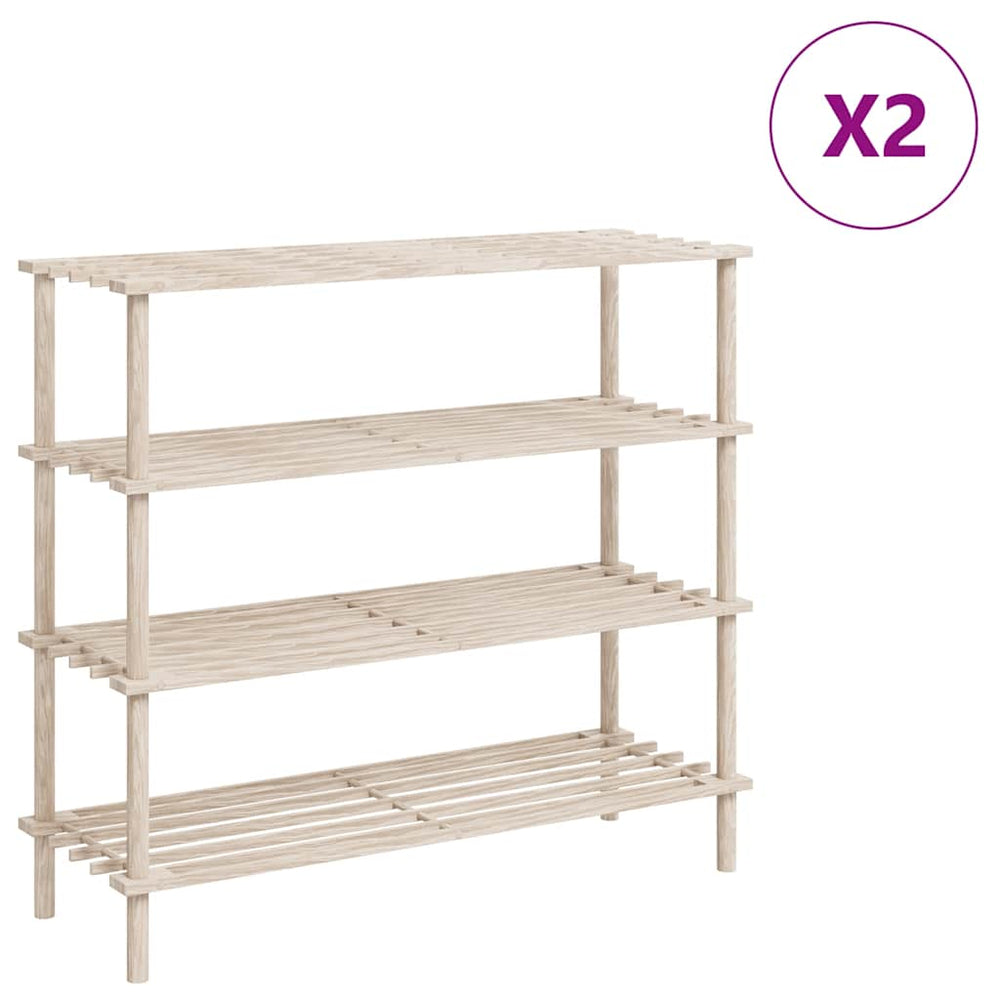 Schuhregale 4 Böden Massivholz Tanne 2er Set