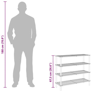 Schuhregale 4 Böden Massivholz Tanne 2er Set