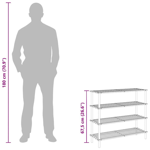 Schuhregale 4 Böden Massivholz Tanne 2er Set
