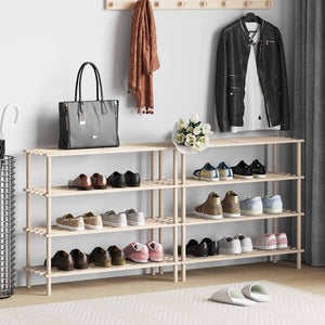 Schuhregale 4 Böden Massivholz Tanne 2er Set