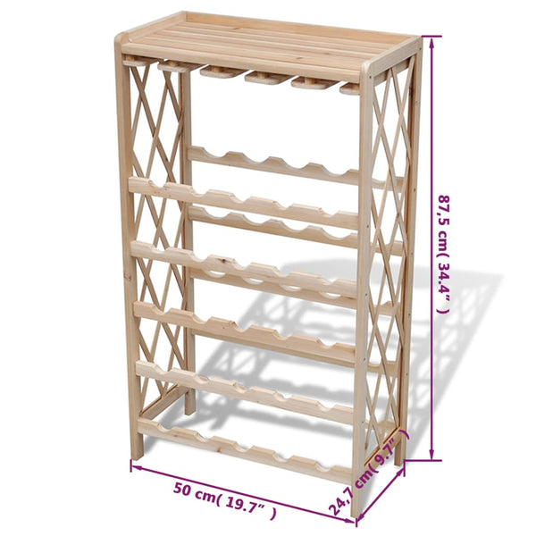 Weinregal aus Holz für 25 Flaschen