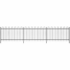 Zaun 600 x 150 cm Pulverbeschichteter Stahl