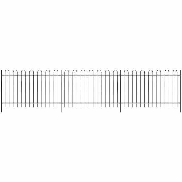 Zaun 600 x 150 cm Pulverbeschichteter Stahl