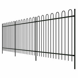 Zaun 600 x 150 cm Pulverbeschichteter Stahl