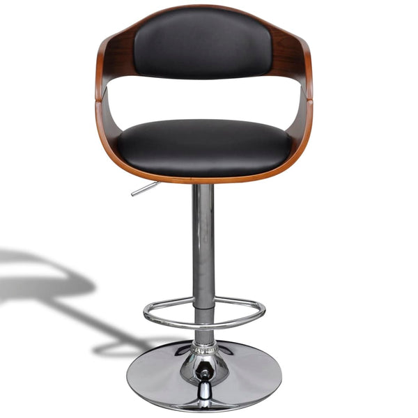 vidaXL Tabouret de bar en bois courbé et similicuir
