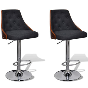 2er Set Barhocker Bugholz & Stoff