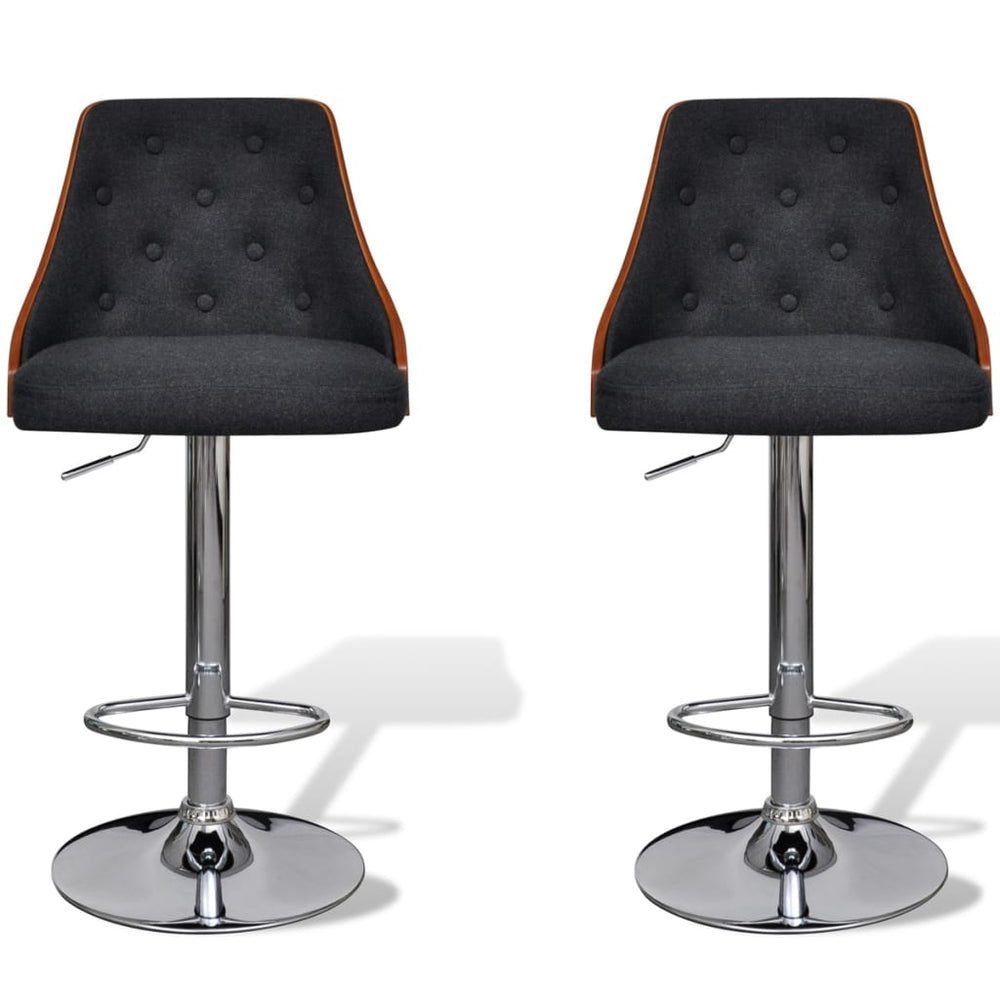 2er Set Barhocker Bugholz & Stoff