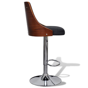 vidaXL Tabourets de bar 2 pcs Bois courbé et tissu