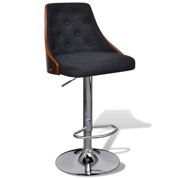 vidaXL Tabourets de bar 2 pcs Bois courbé et tissu