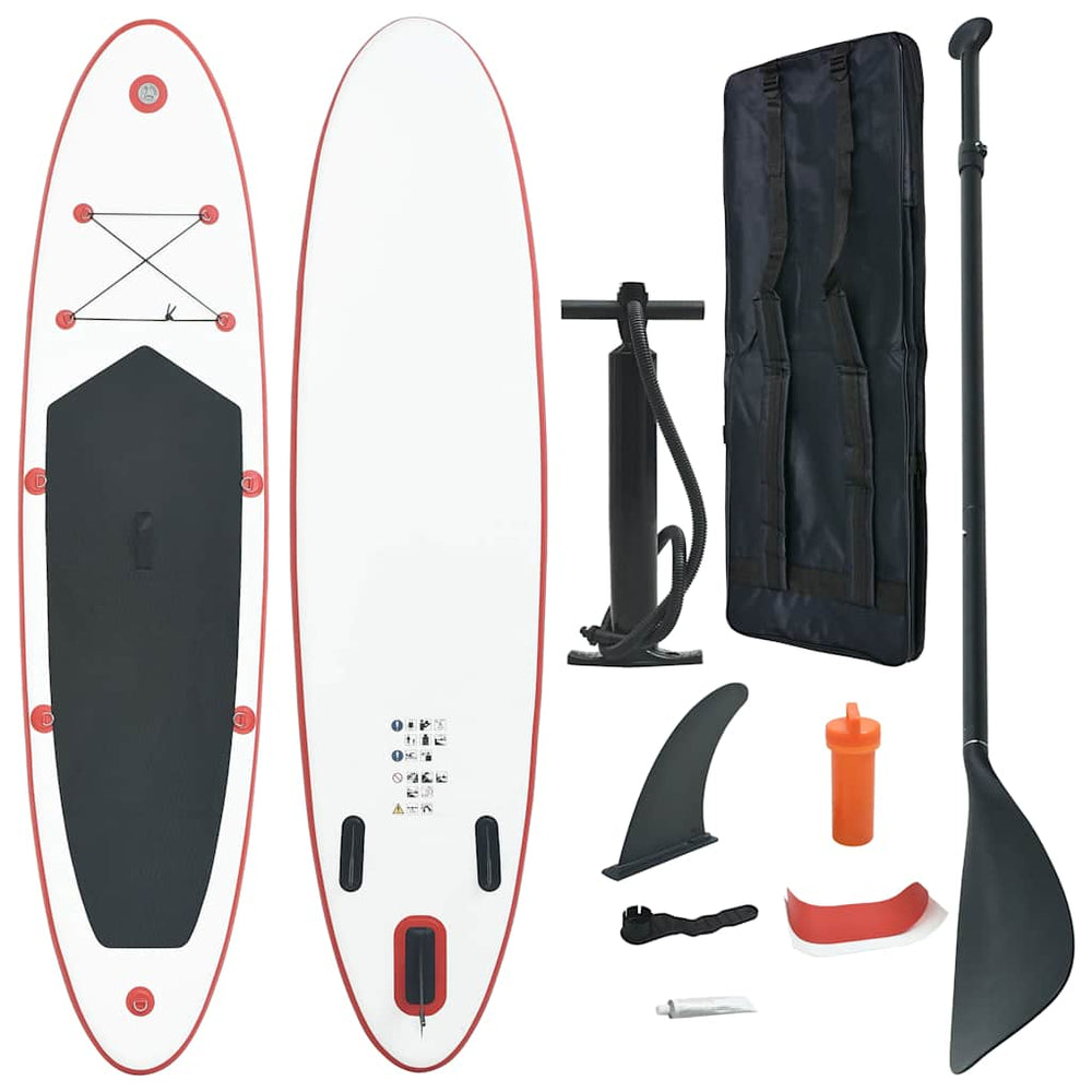 vidaXL Inflatable Stand Up Paddle Board SUP Red and White