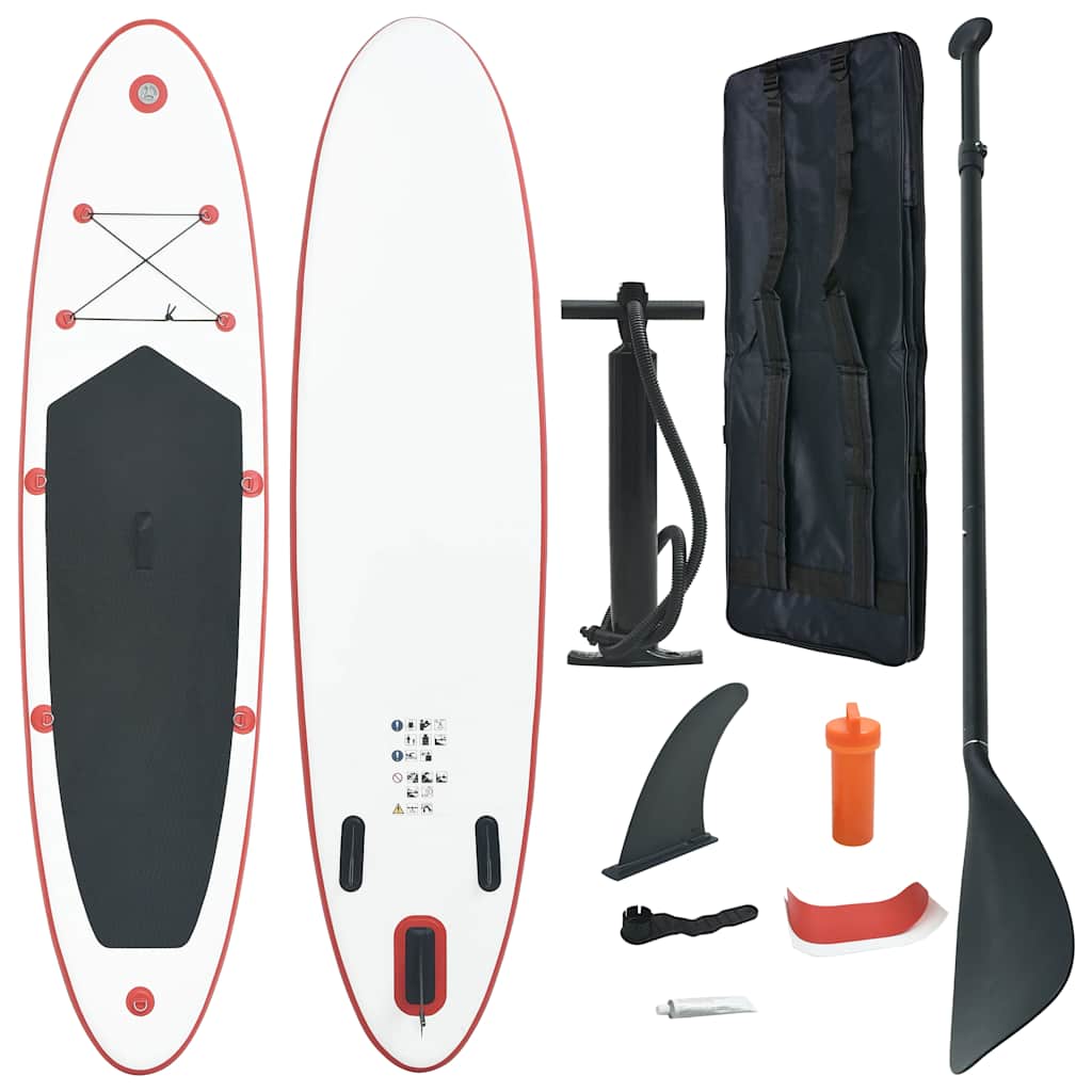 Aufblasbares Stand Up Paddle Board Rot/Weiß