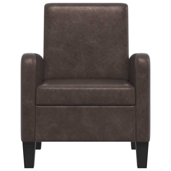 Brauner Kunstleder Sessel