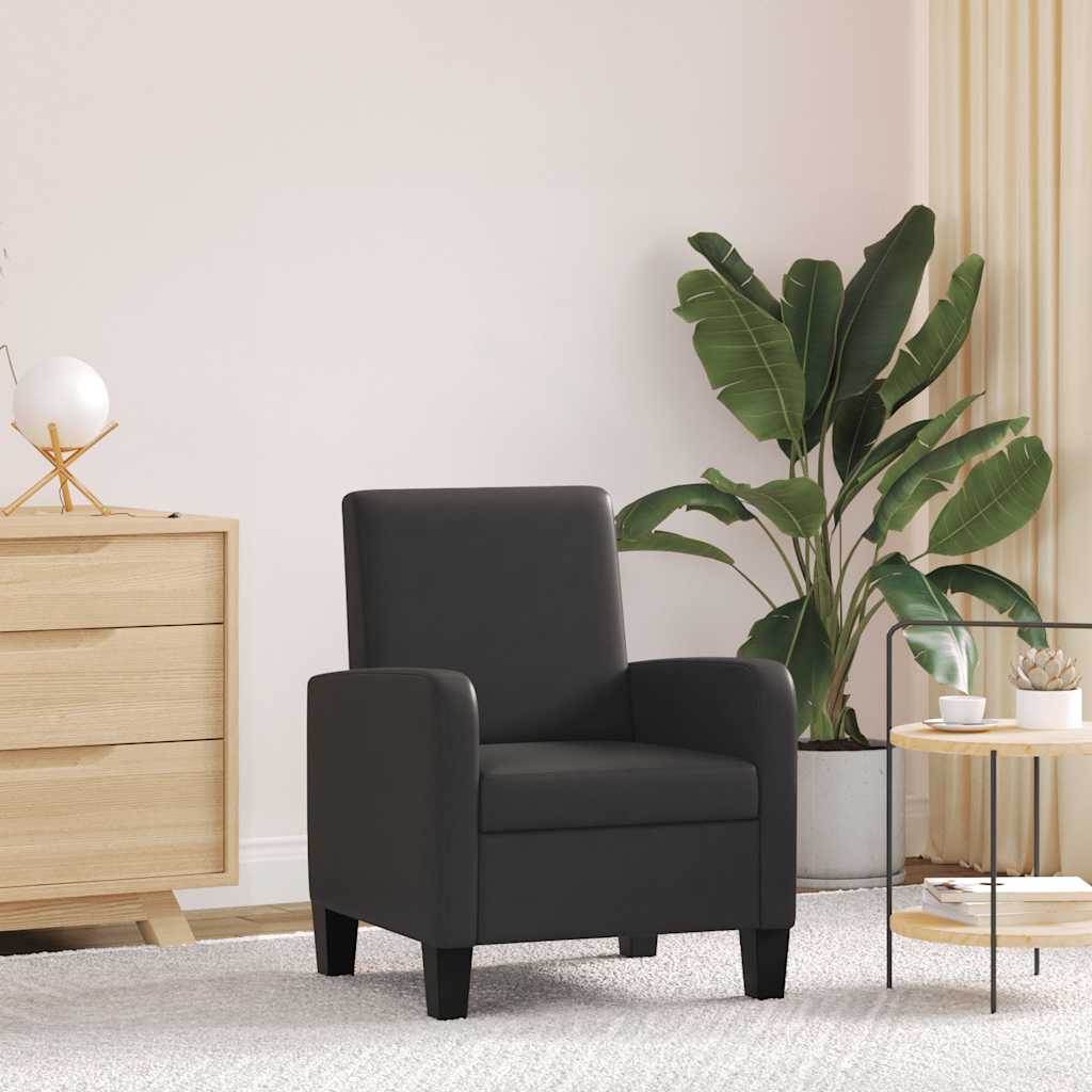 vidaXL Fauteuil noir en similicuir