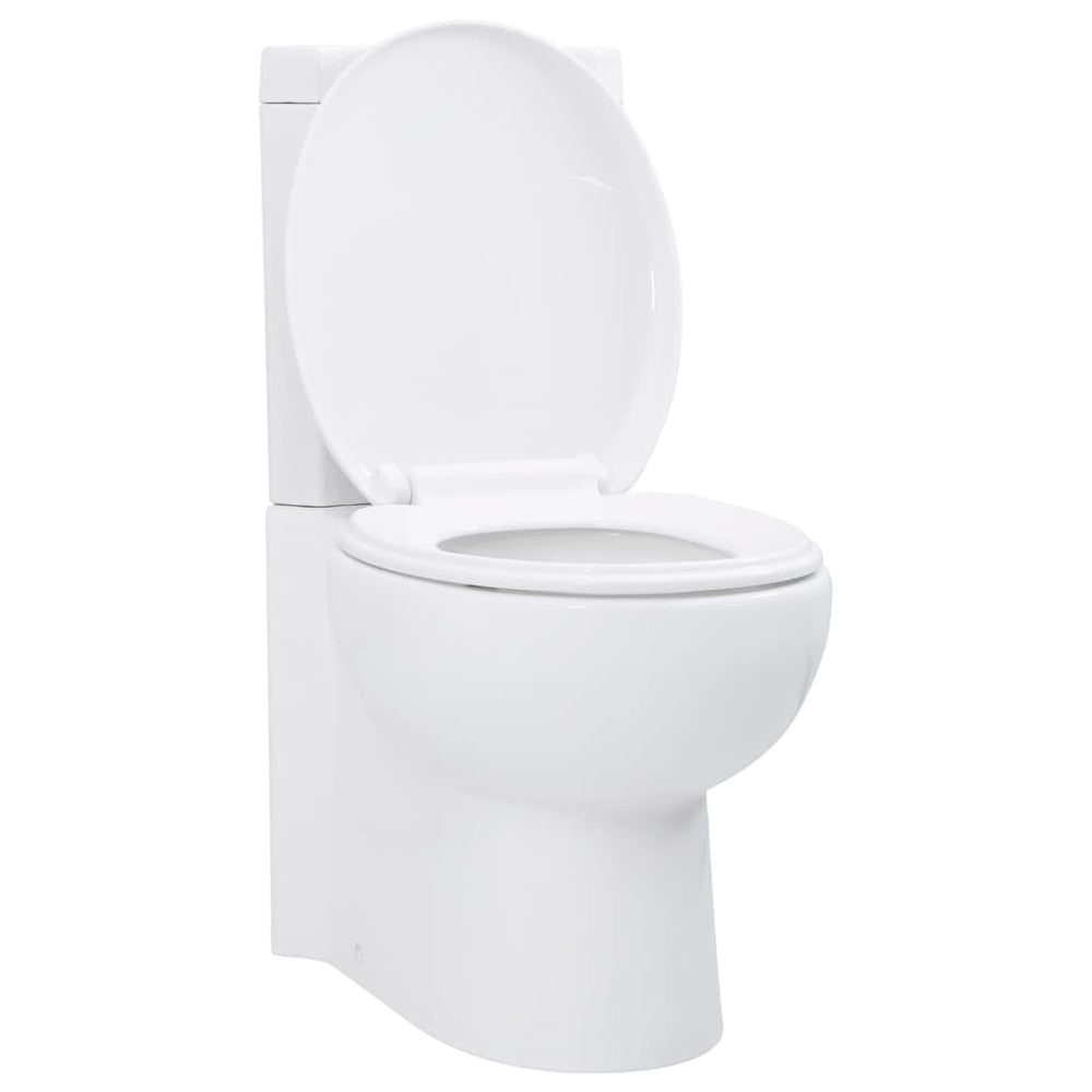 Toilette für Ecke Keramik Weiß