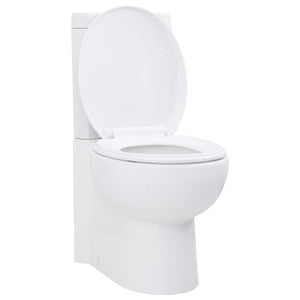 Toilette für Ecke Keramik Weiß