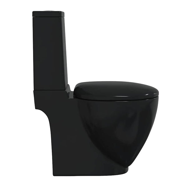 Toilette Rund Keramik Schwarz