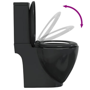 Toilette Rund Keramik Schwarz