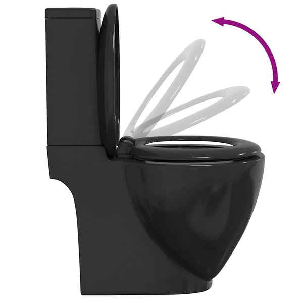 Toilette Rund Keramik Schwarz