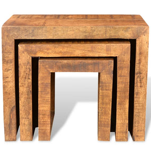 vidaXL Tables gigognes 3 pcs. Bois de manguier massif