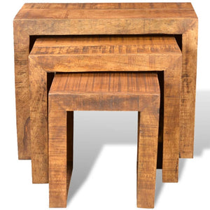 vidaXL Tables gigognes 3 pcs. Bois de manguier massif