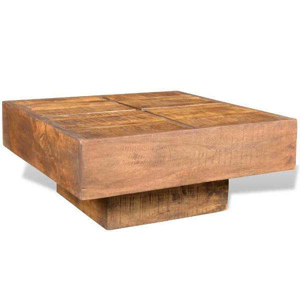 Quadratischer Couchtisch Mango Massivholz Braun